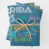 Florida Keys Karte mit Inselnamen Geschenkpapier Set (Beispiel)