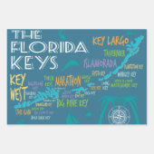 Florida Keys Karte mit Inselnamen Geschenkpapier Set (Vorderseite)