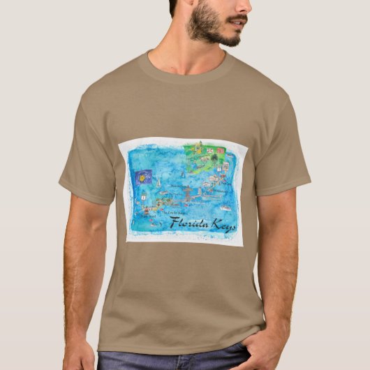Florida Keys Key West Marathon Key Largo Illustrat T-Shirt (Vorderseite)