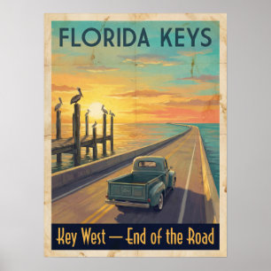 Florida Keys Key West Vintage Retro Reise Poster