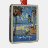 Florida Keys malte Strandszene Ornament Aus Metall (Rechts)