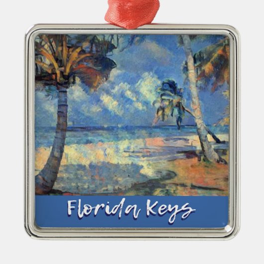 Florida Keys malte Strandszene Ornament Aus Metall (Vorne)