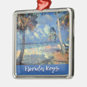 Florida Keys malte Strandszene Ornament Aus Metall (Links)