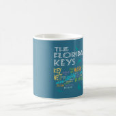 Florida Keys Map mit farbigen Namen Kaffeetasse (Mittel)