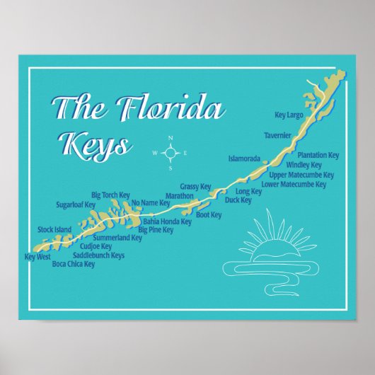 Florida Keys Map Poster (Vorne)