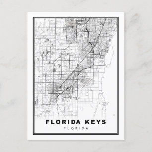 Florida Keys Map Postkarte