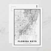 Florida Keys Map Postkarte (Vorne/Hinten)