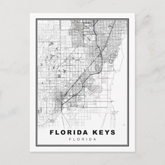 Florida Keys Map Postkarte (Vorderseite)