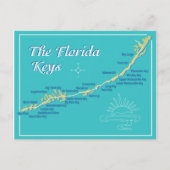 Florida Keys Map Postkarte (Vorderseite)