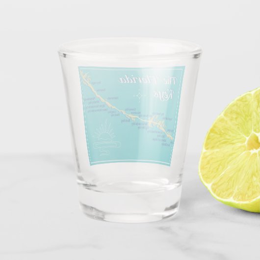 Florida Keys Map Schnapsglas (Rückseite)