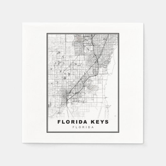 Florida Keys Map Serviette (Vorderseite)