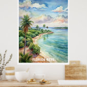 Florida Keys Nationalpark Wasserfarben Malerei Poster (Küche)