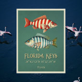 Florida Keys nautisch gestreifter Fisch Postkarte