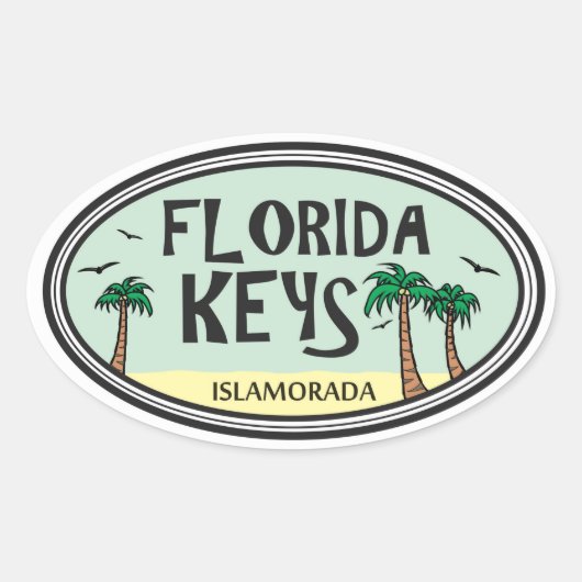 Florida Keys Ovaler Aufkleber (Vorderseite)
