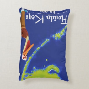 Florida Keys Pelican Vintage Reiseplakat Dekokissen