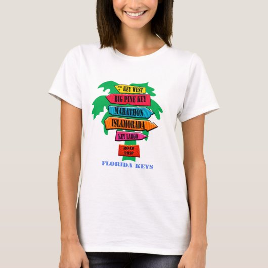 Florida Keys Road Sign T-Shirt (Vorderseite)