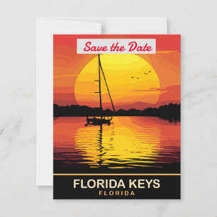 Florida Keys Sonnenuntergang Segelboot Hochzeits-E Save The Date