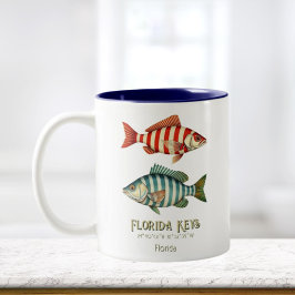 Florida Keys souvenir nautical fish Mug Zweifarbige Tasse