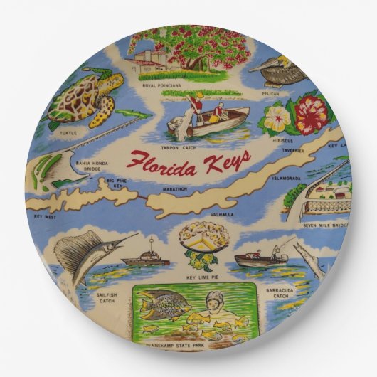 Florida Keys Spaß Papierplatten Pappteller (Vorderseite)