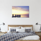Florida Keys Sunset Dock String Lights Szene Leinwanddruck (Insitu (Schlafzimmer))