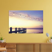 Florida Keys Sunset Dock String Lights Szene Leinwanddruck (Insitu (Wohnzimmer))