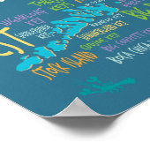 Florida Keys typografische Karte mit farbigen Name Poster (Ecke)