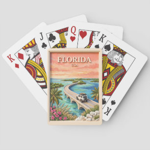 Florida Keys USA Reise Vintage Tropische Rundreise Spielkarten