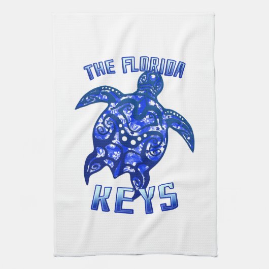 Florida Keys Vacation Tribal Turtle Geschirrtuch (Vertikal)