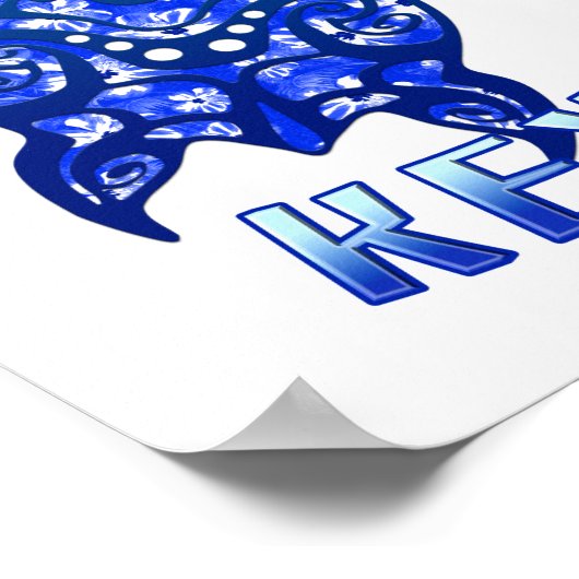 Florida Keys Vacation Tribal Turtle Poster (Ecke)