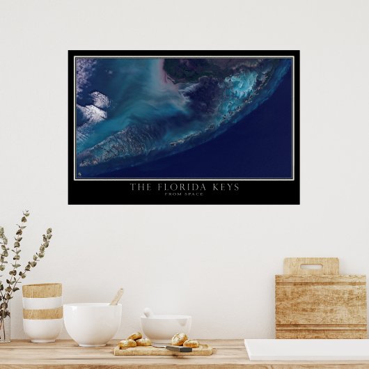 Florida Keys von Space Satellite Map Poster (Küche)