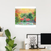 Florida Kunst - Flamingos Poster (Heimbüro)