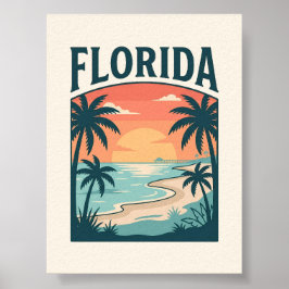 Florida Küstenlandschaft bei Sonnenuntergang Poster