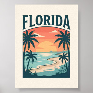Florida Küstenlandschaft bei Sonnenuntergang Poster