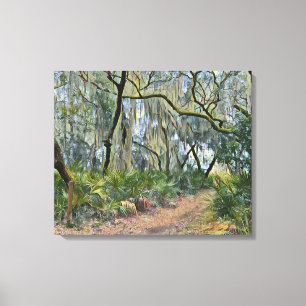 Florida Lace Spanish Moss Impressionist Art Leinwanddruck