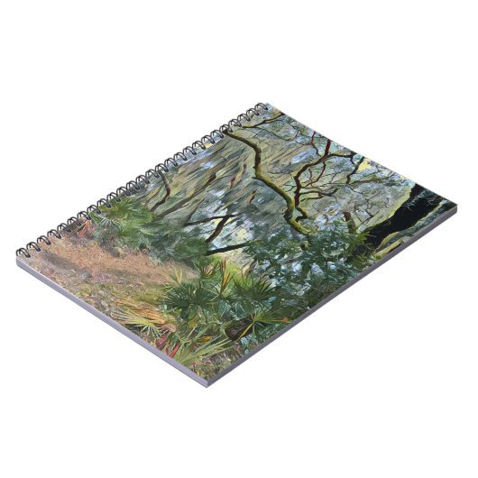 Florida Lace Spanish Moss Impressionist Art Notizblock (Linke Seite)