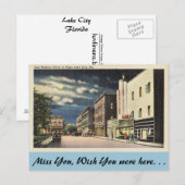 Florida, Lake City, East Madison St. am Abend. Postkarte (Vorne/Hinten)