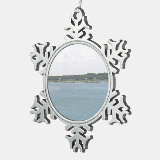 Florida Lake Schneeflocken Zinn-Ornament (Rechts)