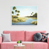 Florida Landschaftsmalerei Druck - Feuchtgebiete Leinwanddruck (Insitu (Wohnzimmer))