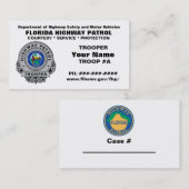 Florida-Landstraßen-Patrouille FHP Visitenkarte (Vorne/Hinten)