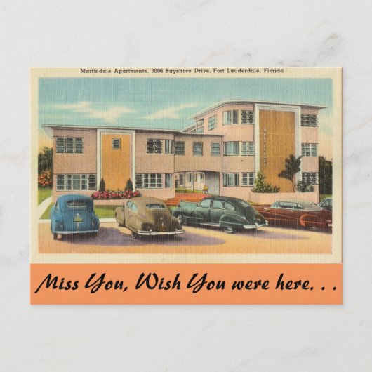 Florida. Lauderdale, Martindale Apartments Postkarte (Vorderseite)