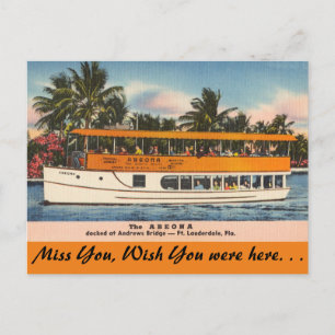 Florida. Lauderdale, Tour Boat Postkarte