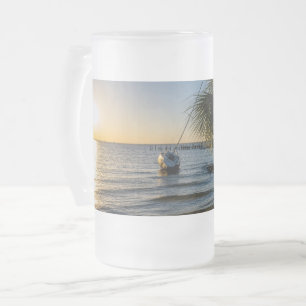 Florida Leaning Palm Tree Sonnenuntergang Mattiert Mattglas Bierglas