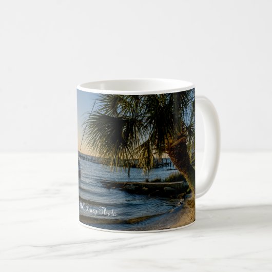 Florida Leaning Palm Tree Sunset Classic Tasse (VorderseiteRechts)