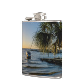 Florida Leaning Palm Tree Sunset Flask Flachmann (Links)