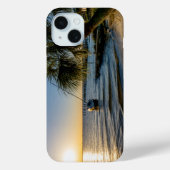 Florida Leaning Palm Tree Sunset iPhone Case (Rückseite)