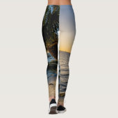 Florida Leaning Palm Tree Sunset Leggings (Rückseite)