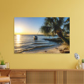 Florida Leaning Palm Tree Sunset Leinwand (Insitu (Wohnzimmer))