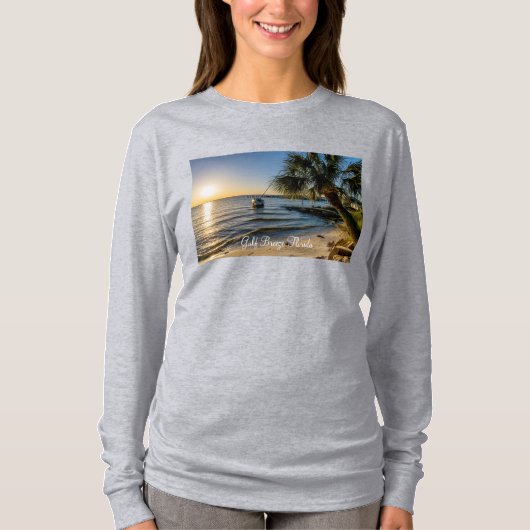 Florida Leaning Palm Tree Sunset Long Sleeve Shirt (Vorderseite)