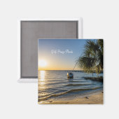 Florida Leaning Palm Tree Sunset Magnet (Vorderseite/Rückseite)