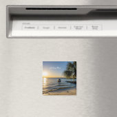 Florida Leaning Palm Tree Sunset Magnet (In Situ (Geschirrspüler))